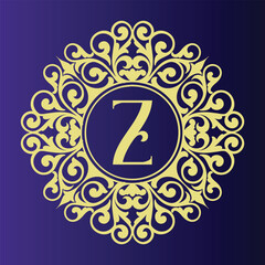 Brand logo template with initials letter z