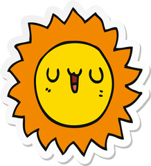 sticker of a cartoon sun