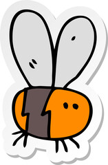 sticker of a cartoon bee
