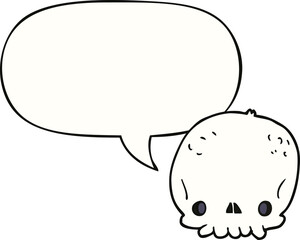 cartoon skull and speech bubble