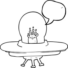 speech bubble cartoon flying saucer