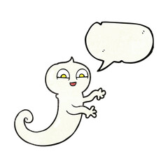 speech bubble textured cartoon ghost