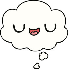 cute cartoon face and thought bubble
