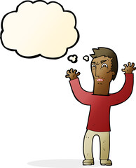 cartoon angry man with thought bubble