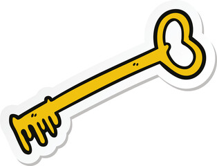 sticker of a cartoon fancy old key