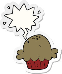 cartoon pie and speech bubble sticker