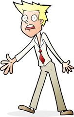 cartoon stressed man