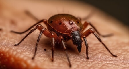  Close-up of a spider on a human hand