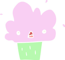 flat color style cartoon cupcake