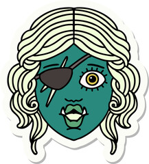 orc rogue character face sticker