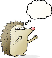 thought bubble cartoon cute hedgehog