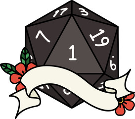 natural one d20 dice roll illustration