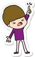 sticker of a cartoon stressed man