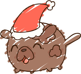 Christmas Dog Chalk Drawing