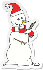 sticker of a cartoon snowman
