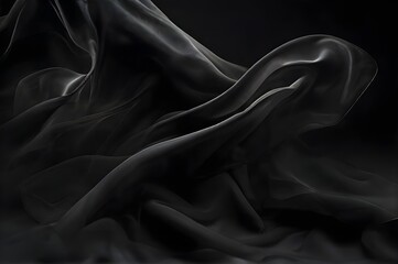 Fototapeta premium Black and soft silk background, silk fabric like waves background and wallpaper, clean and clear