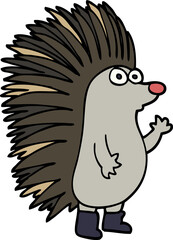 cartoon doodle spiky hedgehog
