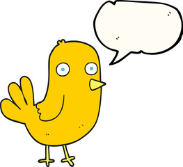 speech bubble cartoon bird