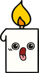 cute cartoon lit candle