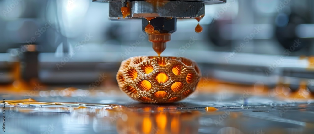 Leinwandbilder operating a 3d printing machine. concept of 3d rapid prototyping.