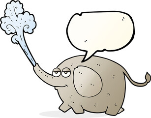 speech bubble cartoon elephant squirting water