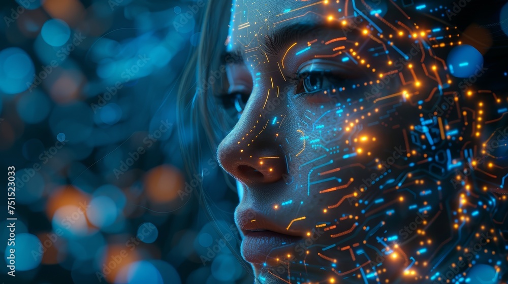 Aufkleber An AI (Artificial Intelligence) concept. Deep learning. GUIs (Graphical User Interfaces).