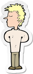 sticker of a cartoon man ignoring