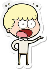 sticker of a cartoon shocked man