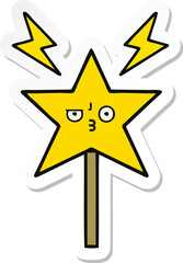 sticker of a cute cartoon magic wand