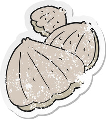 retro distressed sticker of a cartoon oysters