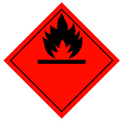 Road sign. Fire hazard. Fire