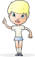 cartoon woman with idea