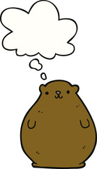 cartoon bear and thought bubble