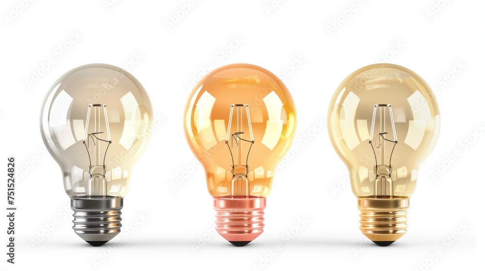 Poster realistic 3d light bulb icon design. business idea and strategy concept. energy conserving lamp. gre