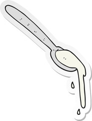 sticker of a cartoon spoonful
