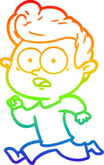 Obraz premium rainbow gradient line drawing shocked cartoon man