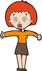 cartoon amazed woman