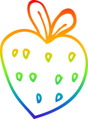 rainbow gradient line drawing cartoon strawberry fr