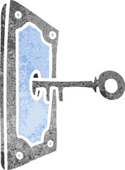 retro cartoon doodle of a door handle