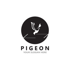 Pigeon bird logo vector icon illustration design template