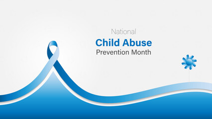 National child abuse prevention month vector design - obrazy, fototapety, plakaty