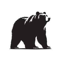 Wild Majesty: Vector Bear Silhouette - Capturing the Untamed Beauty of Nature's Noble Creature in Elegant Form. Vector Bear Illustration.