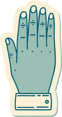 tattoo style sticker of a hand