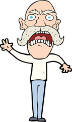 Obraz premium cartoon angry old man
