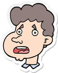 sticker of a cartoon shocked man