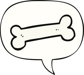 cartoon bone and speech bubble