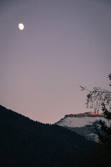 Full moon in the French Alps
