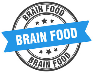 brain food stamp. brain food label on transparent background. round sign