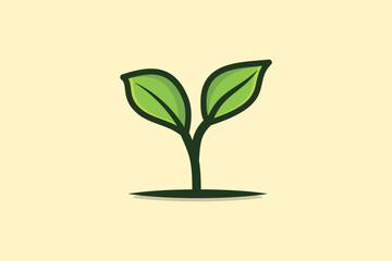 Seedling Green Plant vector illustration. Nature object icon concept. Green tree growth eco concept vector design. Seeds sprout in ground. Sprout, plant, tree growing agriculture icons.
