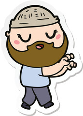 Obraz na płótnie Canvas sticker of a cartoon man with beard